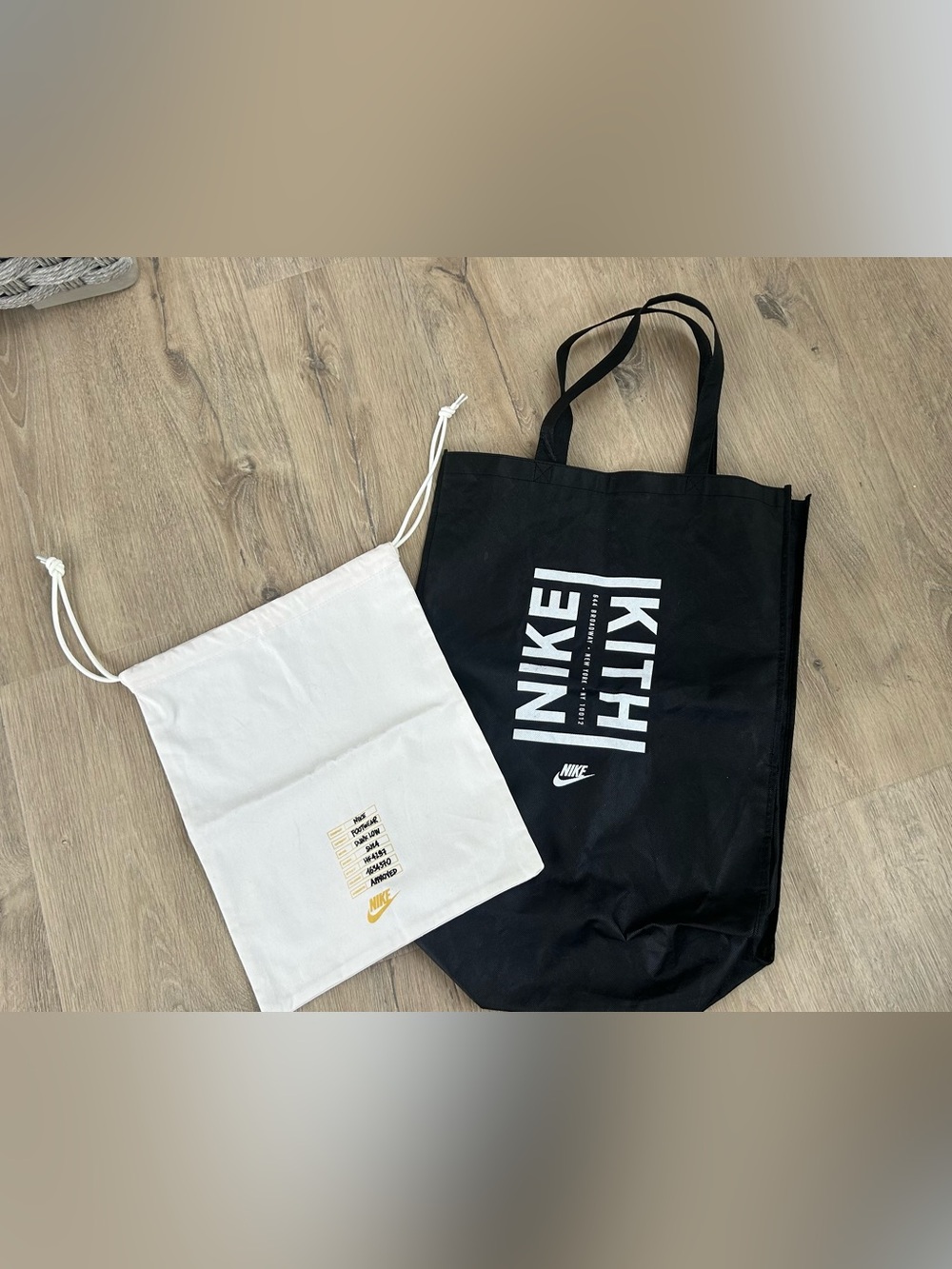 Nike Kith Black reusable Bag with Nike shoe  dust bag